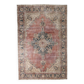 Tapis persan oriental rouge et bleu 8x12, 238x357 cm SK 17799