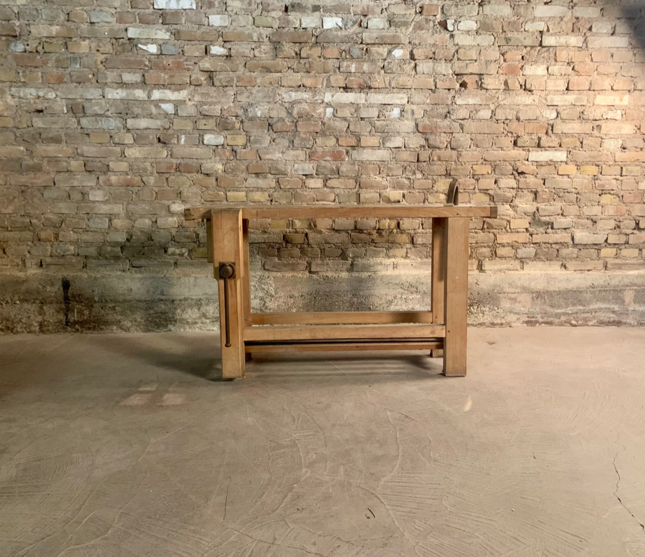 Old carpenter's workbench place in solid oak