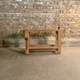 Old carpenter's workbench place in solid oak