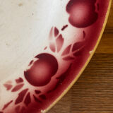 Vintage set of 5 St Amand earthenware plates with apples.