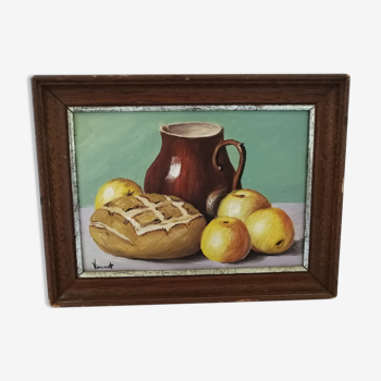 Still life on canvas by Vincent, vintage