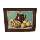 Still life on canvas by Vincent, vintage