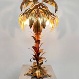 Vintage brass leaf palm tree table lamp Hans Kögl