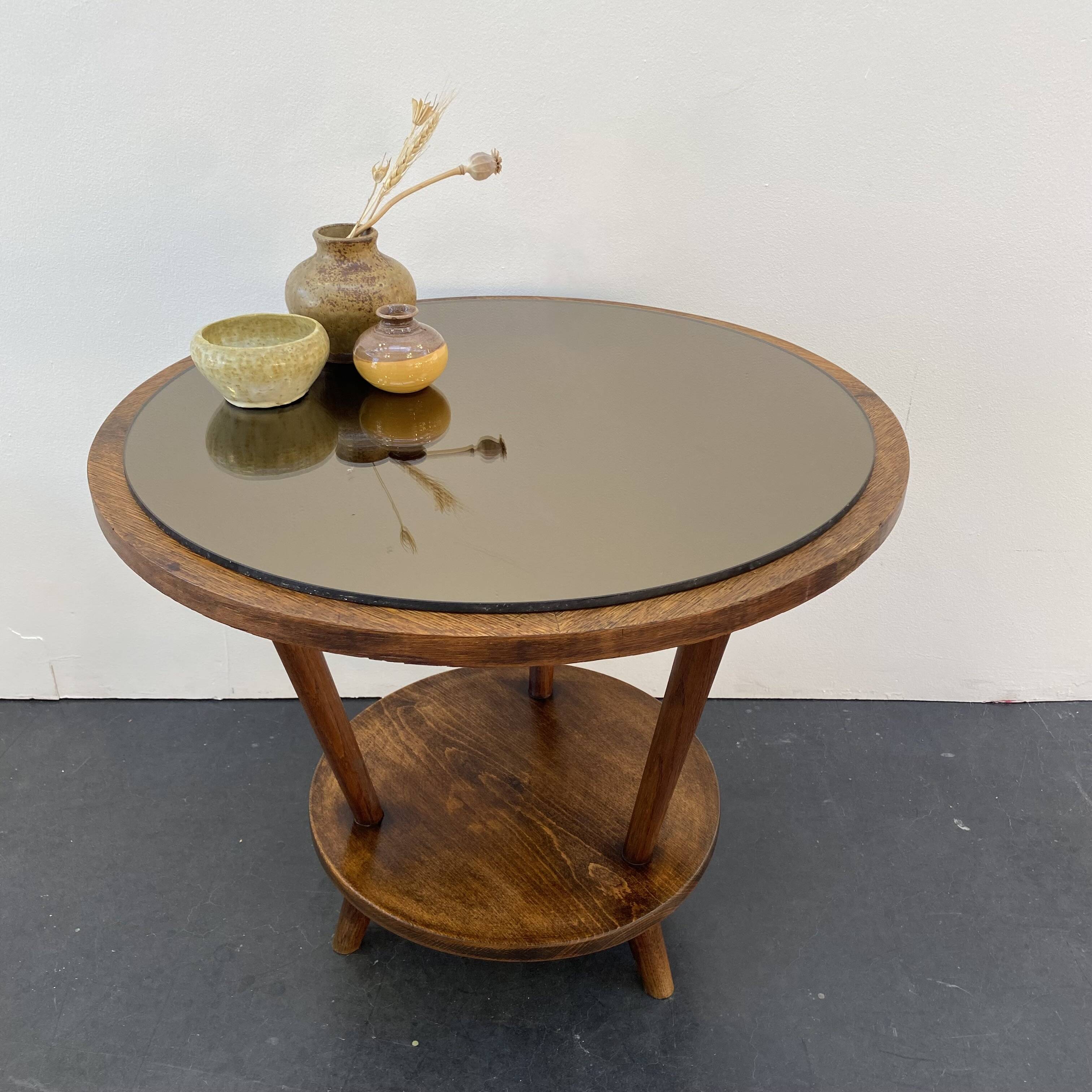 Art deco tripod pedestal table