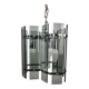 Mid-Century Suspension in Smoked Glass and Chrome Metal, Veca Style