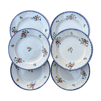6 Sarreguemines dessert plates