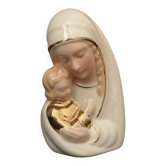 Virgin and Child in Italian glazed ceramic, 1950s-1970s.