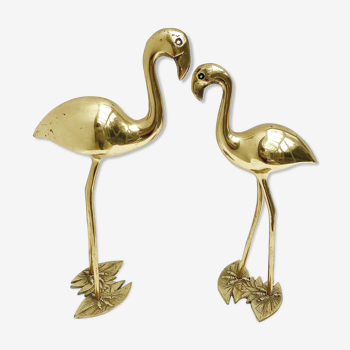 Pair brass 50s herons