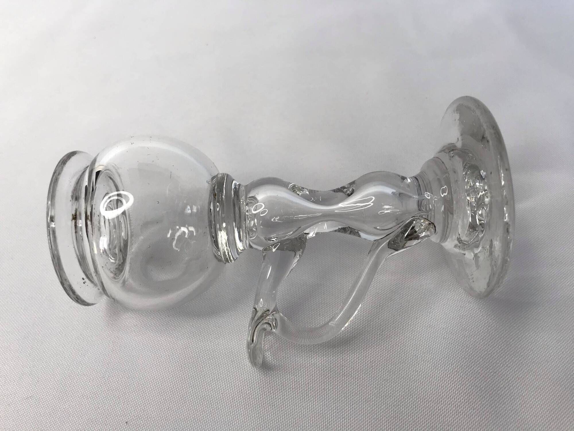 Old glassware, small 19th century Provençal lace-making night light lamp