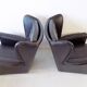 Howard Keith pair of black leather armchairs for HK Furniture