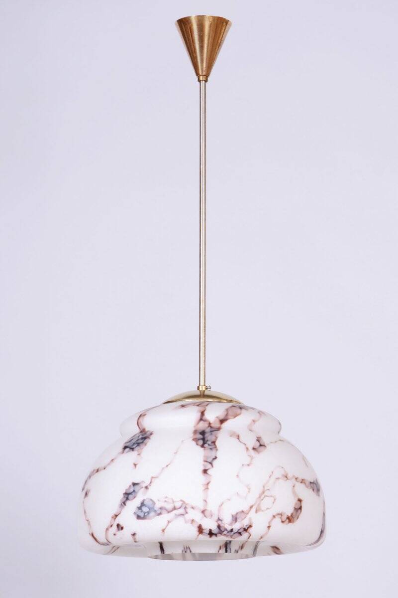 Mid-Century Modern Pendant Light in Brass by Kamenický Šenov, Czech, 1960s