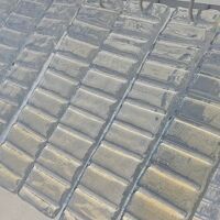 Opalino striped “listelli” murano glass rectangular chandelier