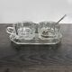 Art Deco Condiment Set in Moulded Crystal