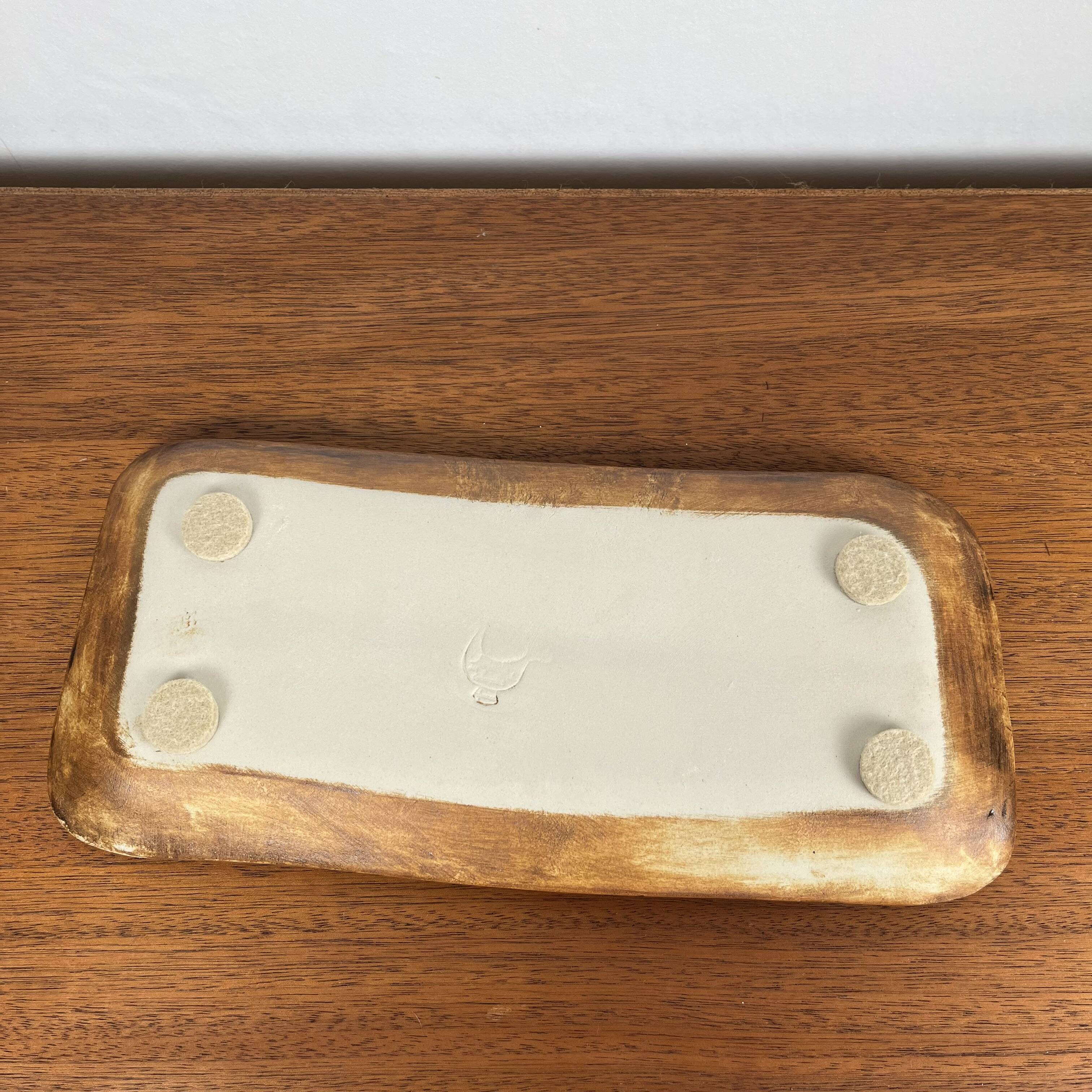 Rectangular dish "La Colombe", 1950/60, Madeleine Brault