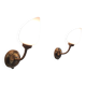 Articulated brass and opaline wall lights - mid 20th century.