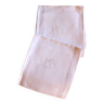 Set of 2 white damask napkins MC Monograms