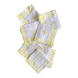 8 serviettes anciennes damassées monogrammées CG - Métis - 57x58 cm