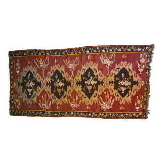 Grand Kilim turc en laine vintage