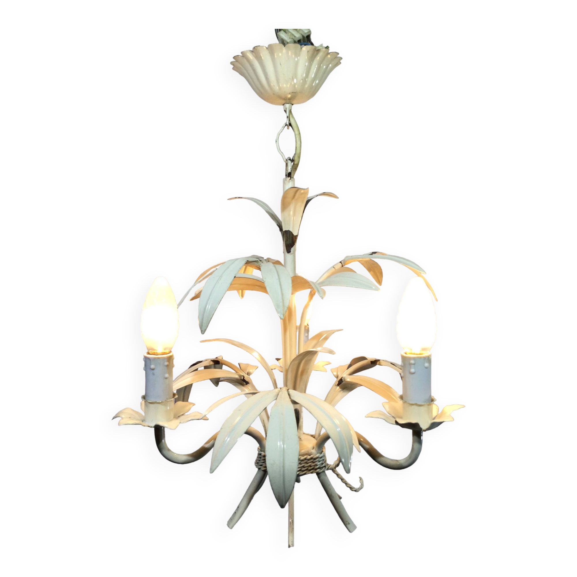 3-Light Leaf Chandelier