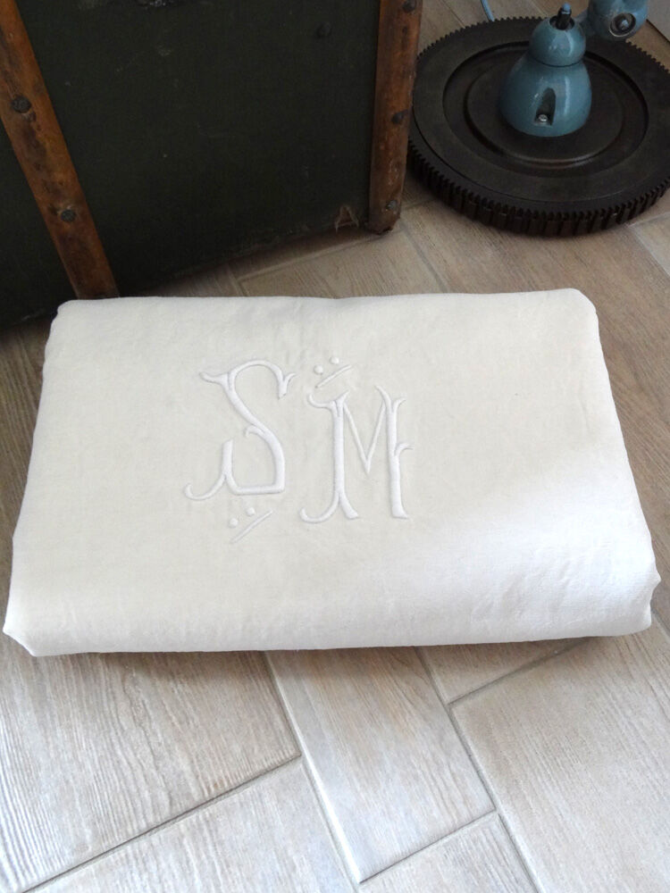 Old sheet with SM monogram
