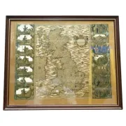 Vintage Map Golden Leaf of the British Isles by Joannes Janssen, 1646