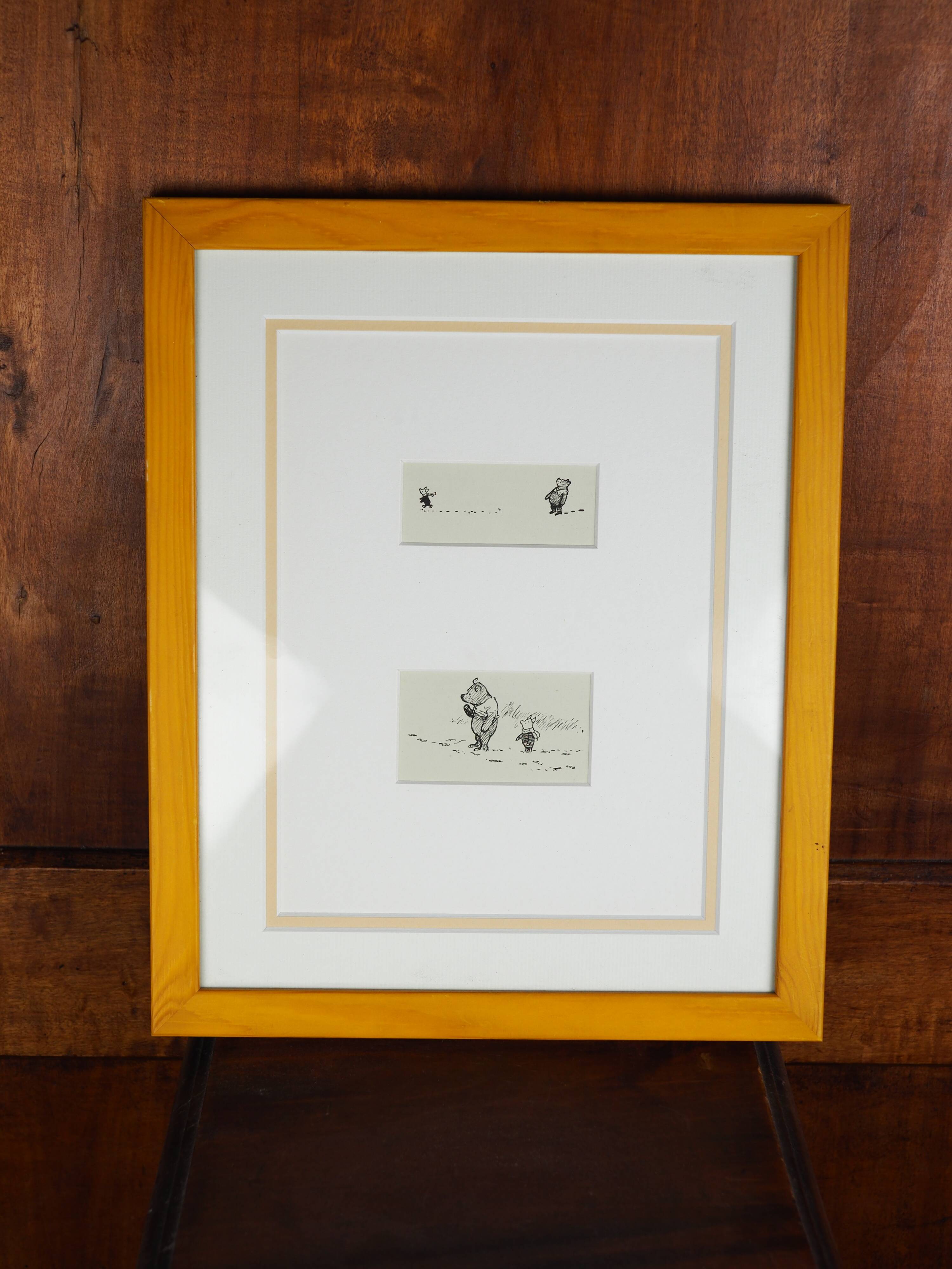 Minimalist composition Winnie the Pooh from book illustrations - E.H. Shepard - XXth