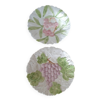 Duo of barbotine plates made in Italy