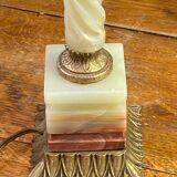 Twisted onyx and bronze lamp