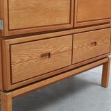 Decorative 'N-Line' bar cabinet in oak by P&J Neirinck, 1968