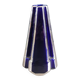 Pyramid vase Art Deco Moulin des Loups & Hamage Nord - blue and silver - Ref 959