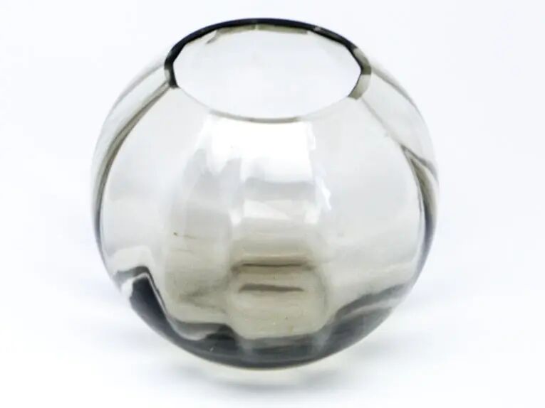 Art Deco sphere vase, glass, Niemen Glassworks, Poland, 1930s