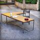 XXL coffee table in oak and chrome steel