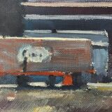 Vintage Oil Painting Industrial Landscape signed ÖRJAN WALLERT (1949)