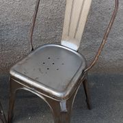 Pair of grey metal chairs