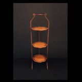 Wooden Foldable Treat Display Stand With Three Scalloped Shelves