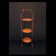 Wooden Foldable Treat Display Stand With Three Scalloped Shelves