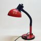 Table lamp desk aluminor metal red flexible arm black 80s vintage