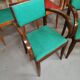 Lot 5 armchairs bridge skai and wood - red green