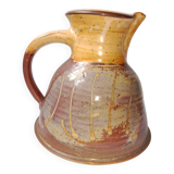Orange enamelled stoneware pitcher signed La B for La Borne