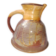 Orange enamelled stoneware pitcher signed La B for La Borne