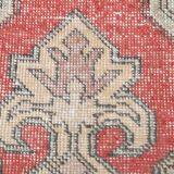 Turkish Red Cream Classic Pattern Vintage Rug, 127x215Cm