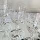 6 antique engraved glasses for wine or water.