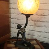 Lampe Art Déco - Danseuse au globe