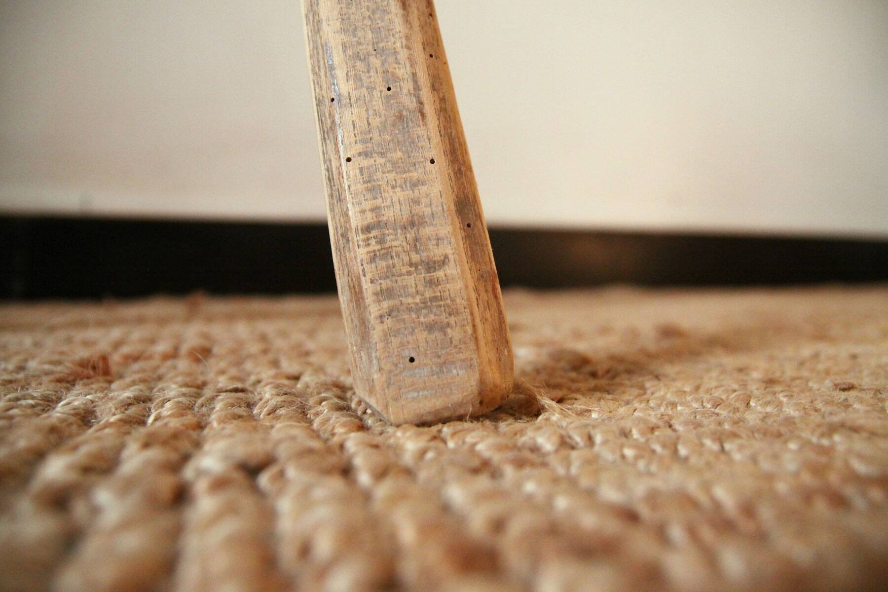 Brutalist wooden stool