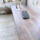 XL farmhouse table in solid oak, brutalist style, 20th century.