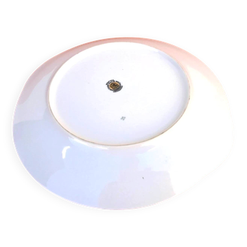 Plat de service à oreilles Porcelaine fine de Bohème décor floral sur fond