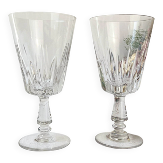 2 vintage water glasses