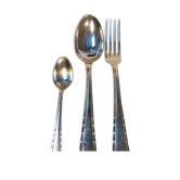 Silver metal cutlery series 18 pieces ERCUIS Art Deco motifs