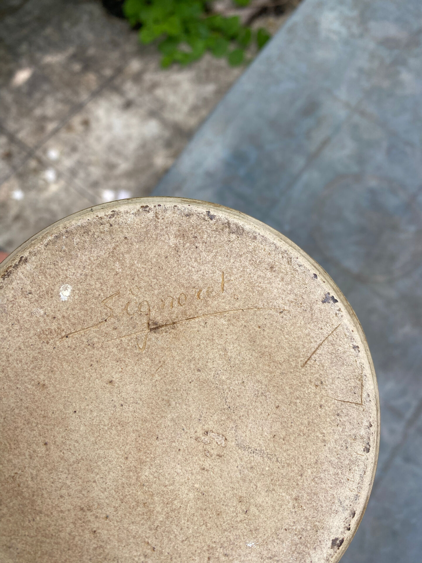 Ceramic bottle signed Signoret