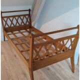 Lit, banquette vintage en bois massif